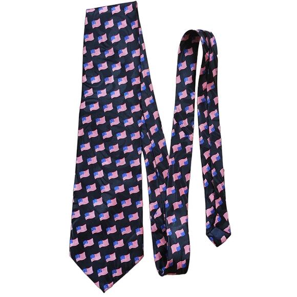 AMERICAN FLAG Tie  Election Rally Patriotic America 4th of July USA - Picture 2 of 4
